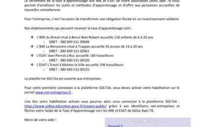 Le calendrier de la nouvelle campagne 2024 de répartition du solde de la taxe d’apprentissage est ouverte depuis le 27 mai pour se terminer le 25 octobre 2024