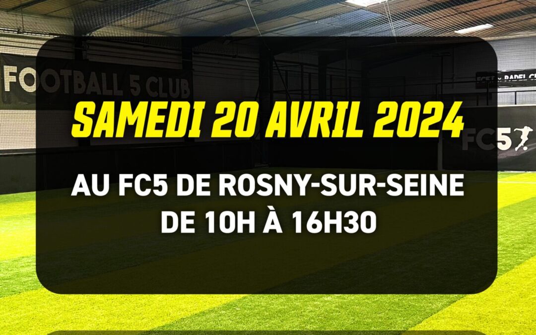 Venez au tournoi de Foot à 5 le 20 avril prochain